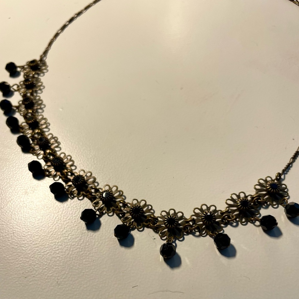 Liz Palacios Black Swarovski Crystal Necklace